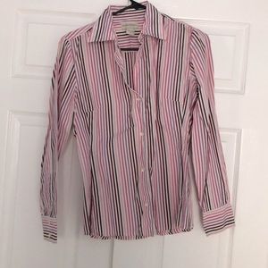 Banana Republic purple/pink stripe button down